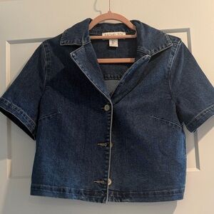 Rachel Zoe Dark Indigo Short Sleeve Denim Shirt/Jacket
